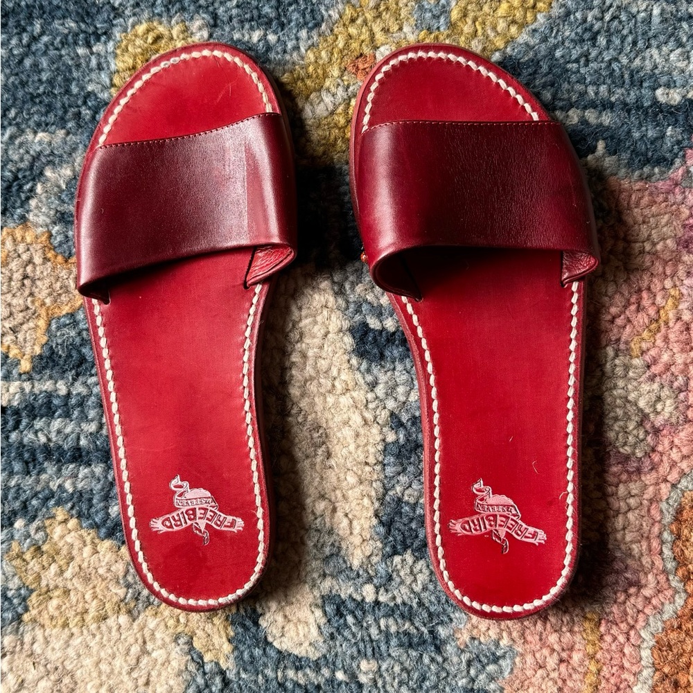 Red Leather Sandals